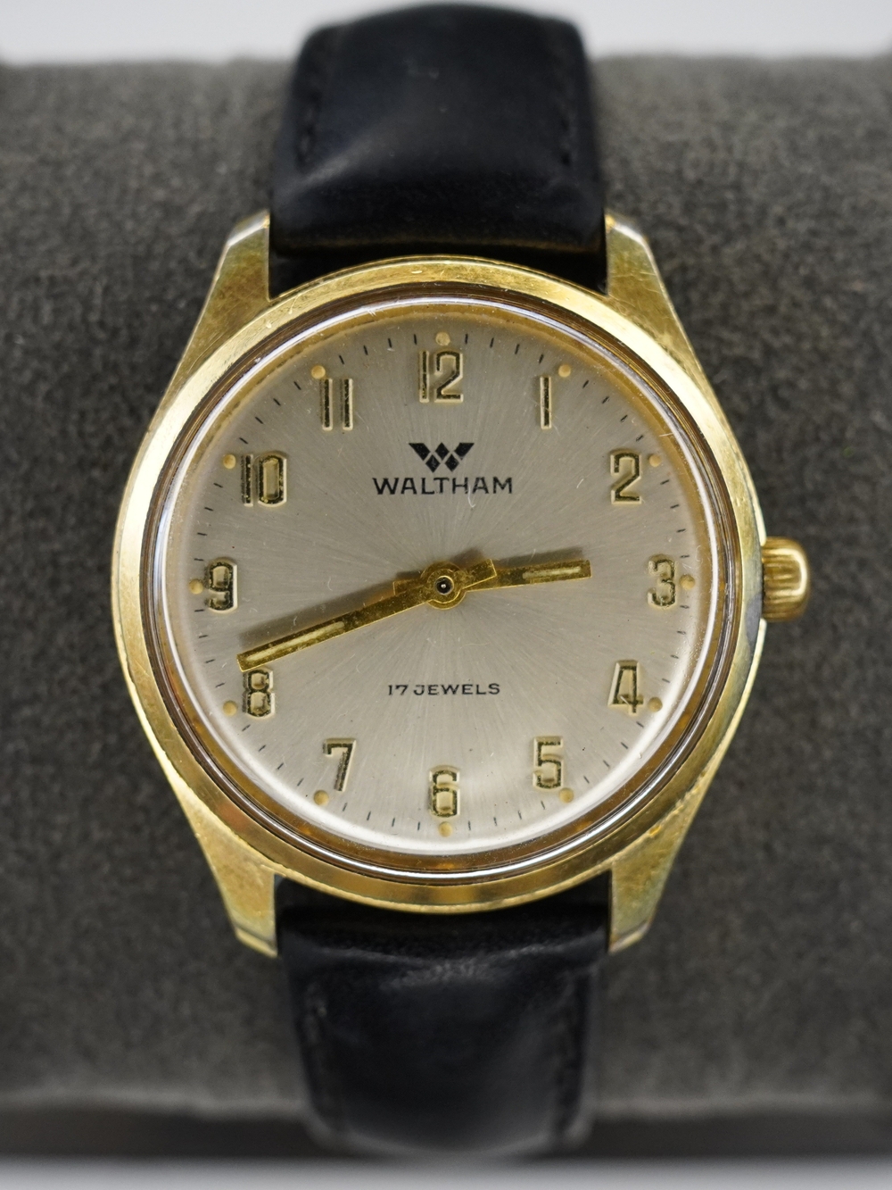 Vintage 1950s Waltham 17 Jewels Mechanical Manual Wind Gold-Tone Men's Watch